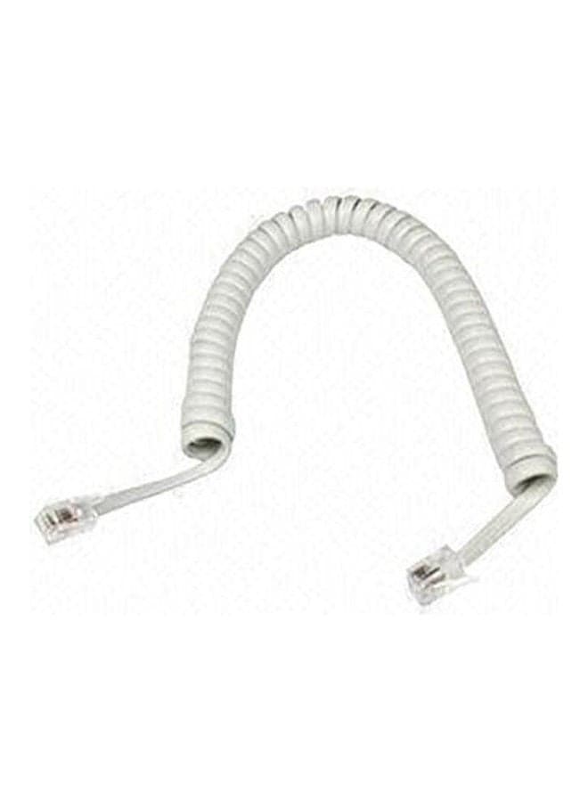 Telephone Receiver Handset Curly Cord  - Terminator White Mobile Accessories