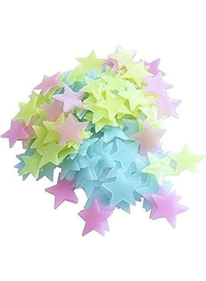 3D Star Glow In The Dark Luminous Ceiling Wall Stickers Kids Baby Bedroom Multicolour 4.7cm Wall Stickers & Murals