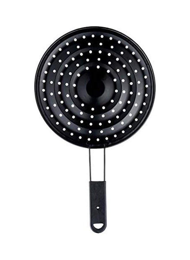 Round Burning Rice Preventer With Stainless Steel Handle Black Kitchen Accessories