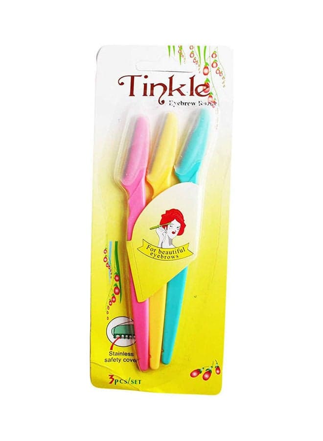 Ear Lobe & Accessories Tinkle Eye Brow Razor Set Multicolour 25grams Shaving Accessories