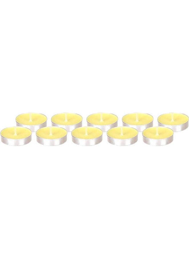 Cup Tealights Set With Lemon Scent - 10 Pieces Yellow Candle Holders