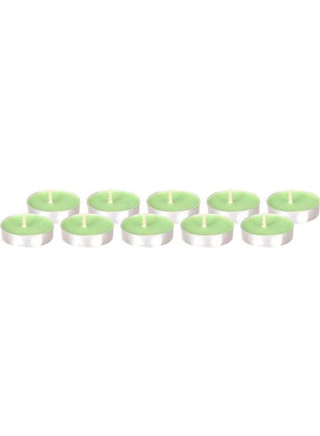 Cup Tealights Set With Apple Scent, 10 Pieces Green Candle Holders
