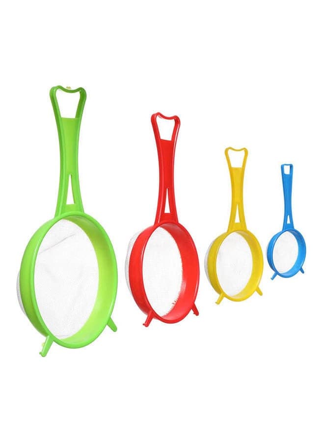 Strainer Set Of 4 Multicolour Colanders & Food Strainers