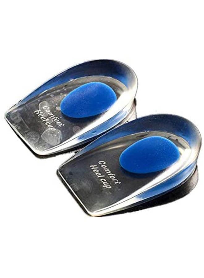 Heel Pad Silicone Heel Cup Anti-Foot Pain Comfortable Cushioning Insole Blue Shoe Insoles