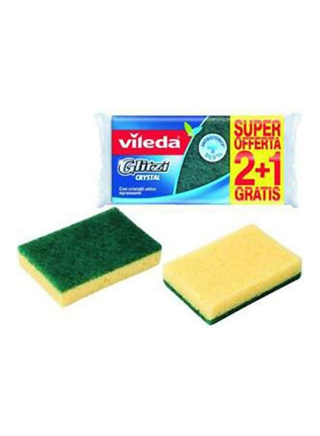 Glitzi Mid-Foam Scourer 2+1 Multicolour Household Cleaning Sponges