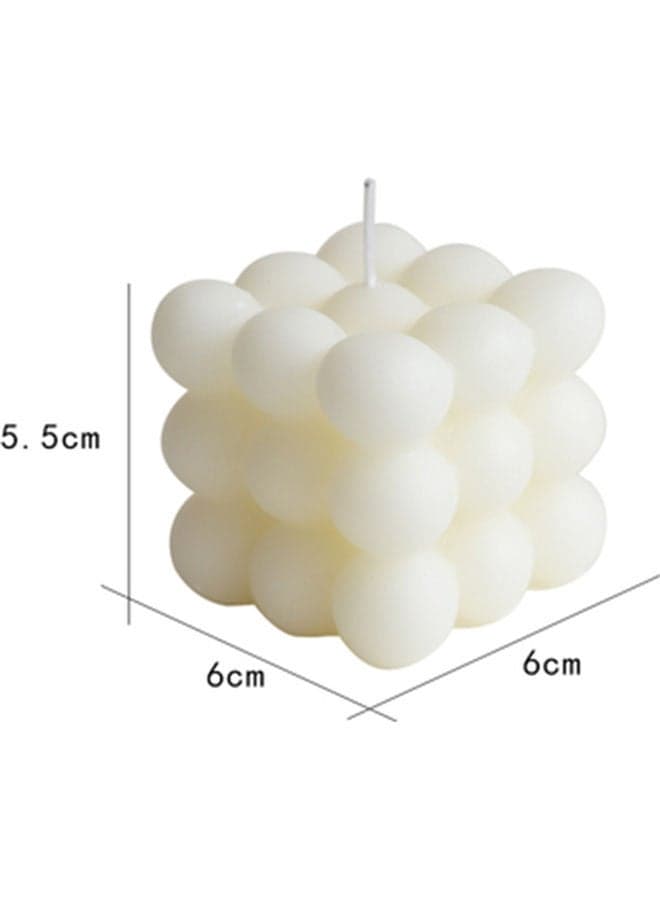 Rubik's Cube Candle White 6 x 6 x 5.5cm Candle Accessories (٤)