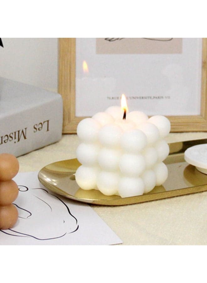 Rubik's Cube Candle White 6 x 6 x 5.5cm Candle Accessories (٥)