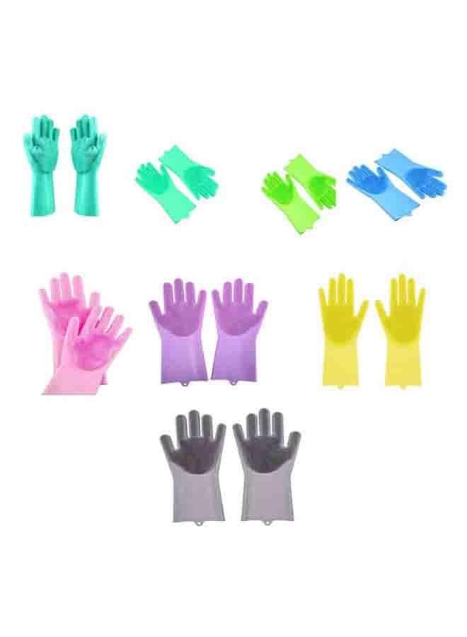 Magic Silicone Dish Washing Gloves Multicolor One Size (3)