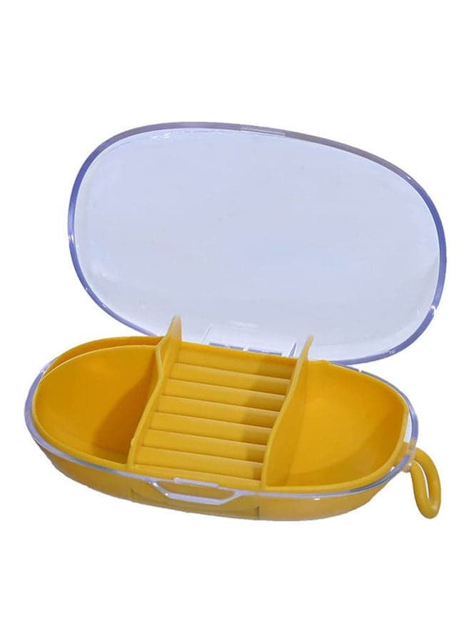 Mini Jewelry Organizer Four Sections And Rings Section With Holder Yellow Other Storage