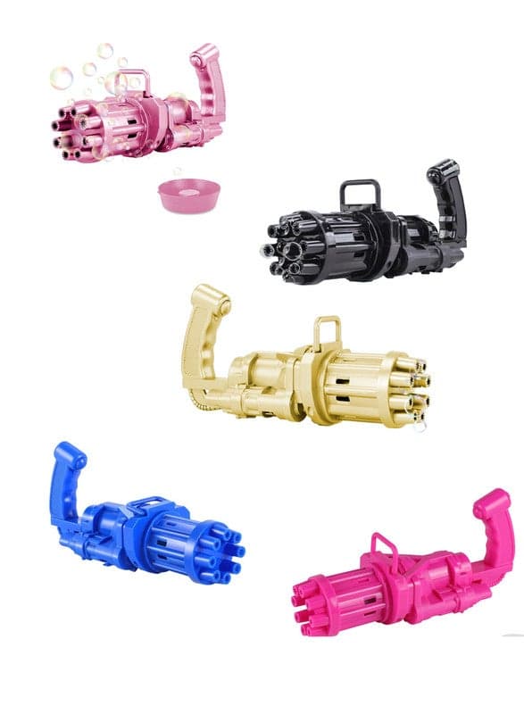 8-Hole Electric Bubble Maker Machine Gun Toy - Multicolour