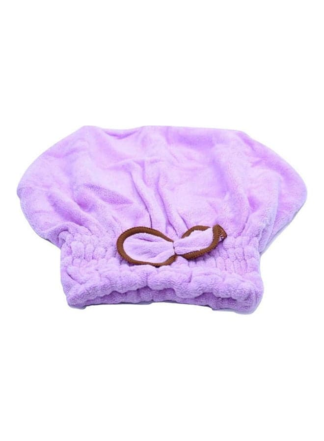 Microfiber Quick Dry Hair Drying Towel Head Towel with Elastic Band Purple 60grams Bath Towels