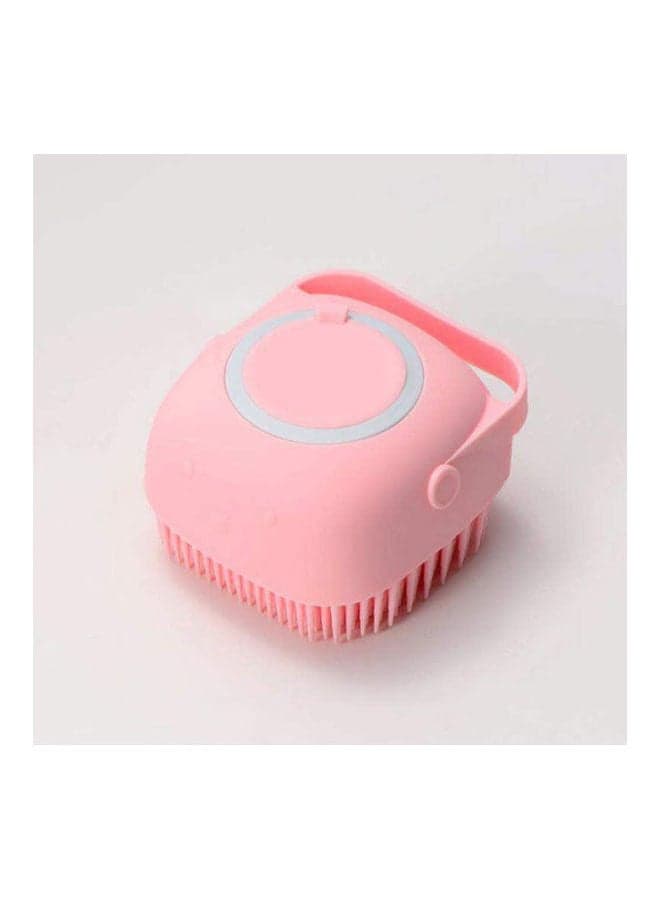Silicone Bath Body Brush,Exfoliating Brush 2 IN 1 Soft Shower Brush Body Scrubber with Shower Gel Dispenser Pink