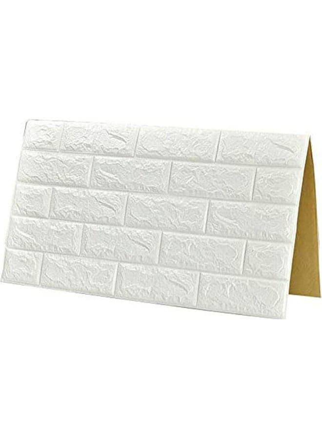 1Pc 3D Embossed Stone Brick Wall Sticker Waterproof Living Room Bedroom Kitchen Wallpaper white 70x77cm