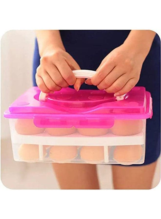 Egg Storage Box 2-Door 24 Pack Eggs Multicolor Storage Sets