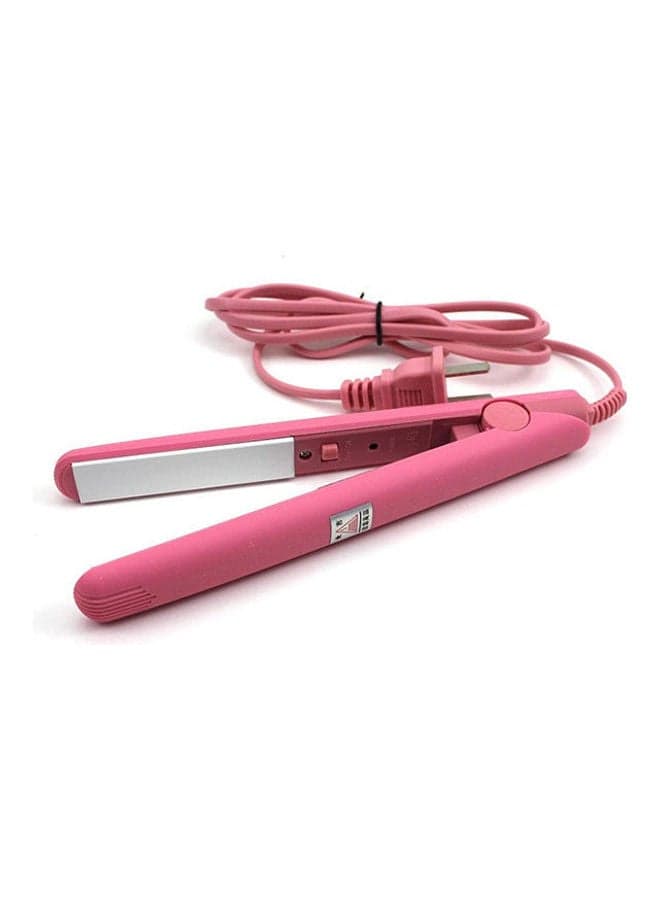Travel Mini Hair Flat Iron Ceramic Plate Hair Straightener Pink