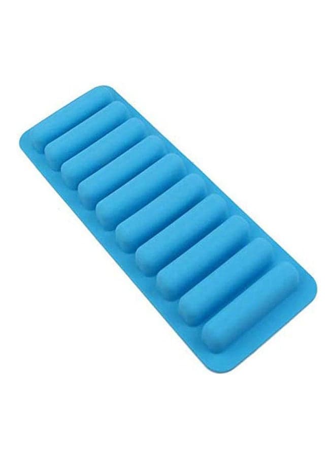 10 Grids Cylinder Silicone Ice Cube Tray Mold Jelly Chocolate Mold Maker Blue Moulds