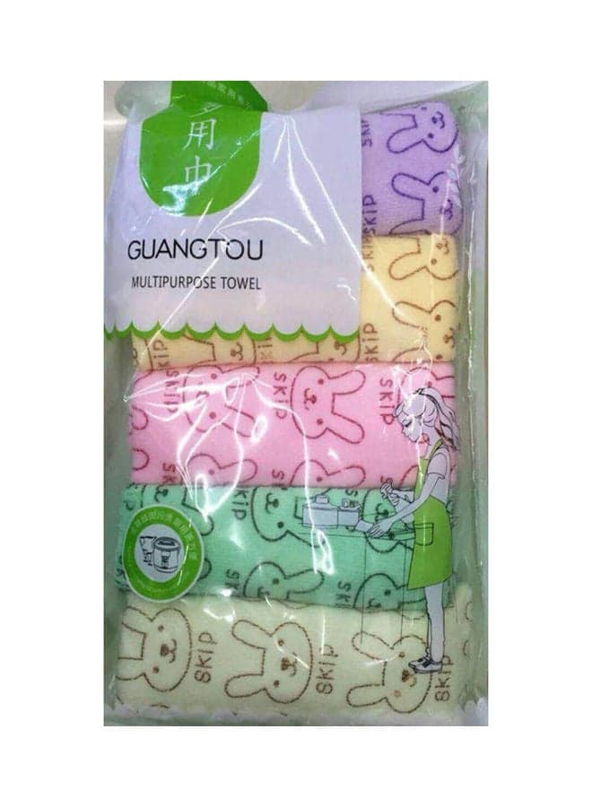 Microfiber Damask Pattern Washcloths Multicolour Household Cleaning Supplies