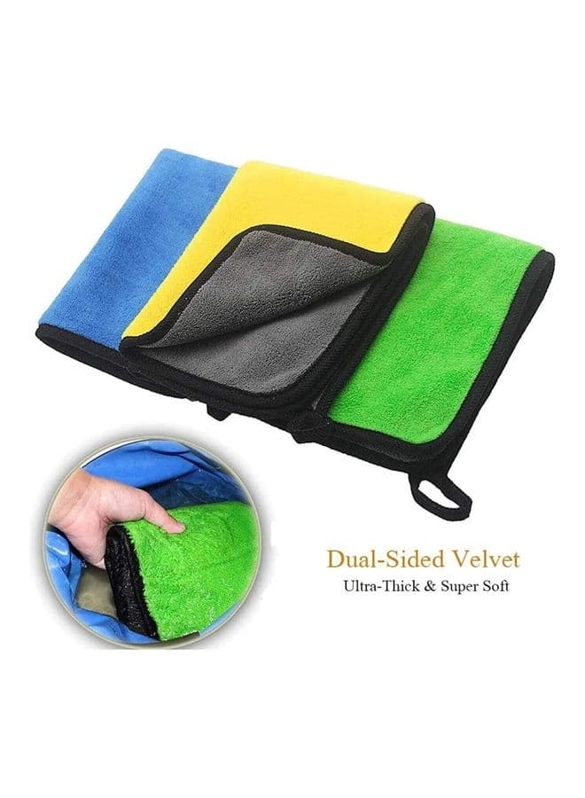 3-Pieces Microfiber Car Drying Towel Set Cleaning Cloths (٤)
