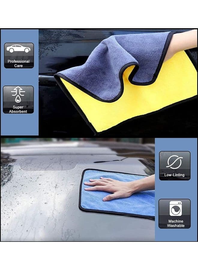 3-Pieces Microfiber Car Drying Towel Set Cleaning Cloths (٥)