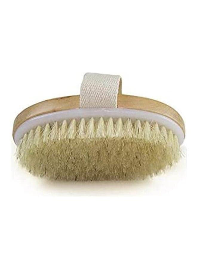 Bath Shower Dry Skin Body Brush Wood Natural Bristle Beige