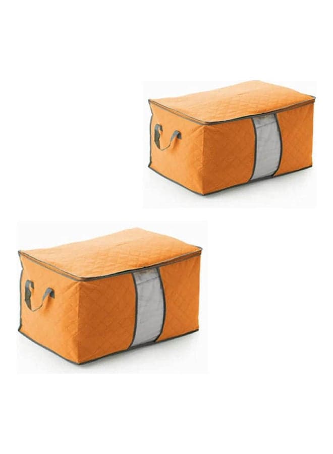 2 Piece Cabotini Clothes Blanket Storage Bag Orange Closet Systems