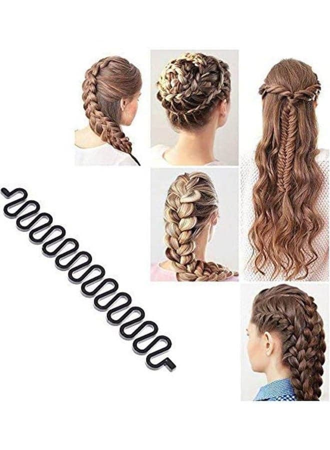 French Hair Braiding Tool Roller With Hook Black