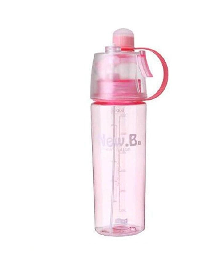 Protable Insulated Leak Proof Sports Water Bottle With Spray Mist Plastic Drink Bottle Pink 0.6cm