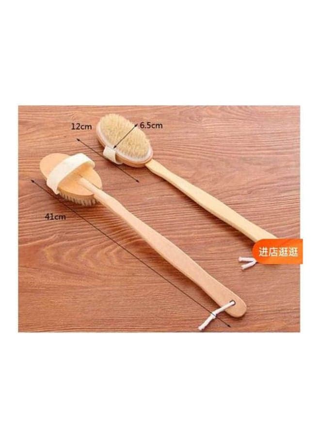 Dry Brush Wooden Natural Brush With Removable Hand 1 Pc Beige Bathing Accessories