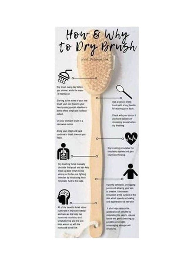 Dry Brush Wooden Natural Brush With Removable Hand 1 Pc Beige Bathing Accessories (٣)