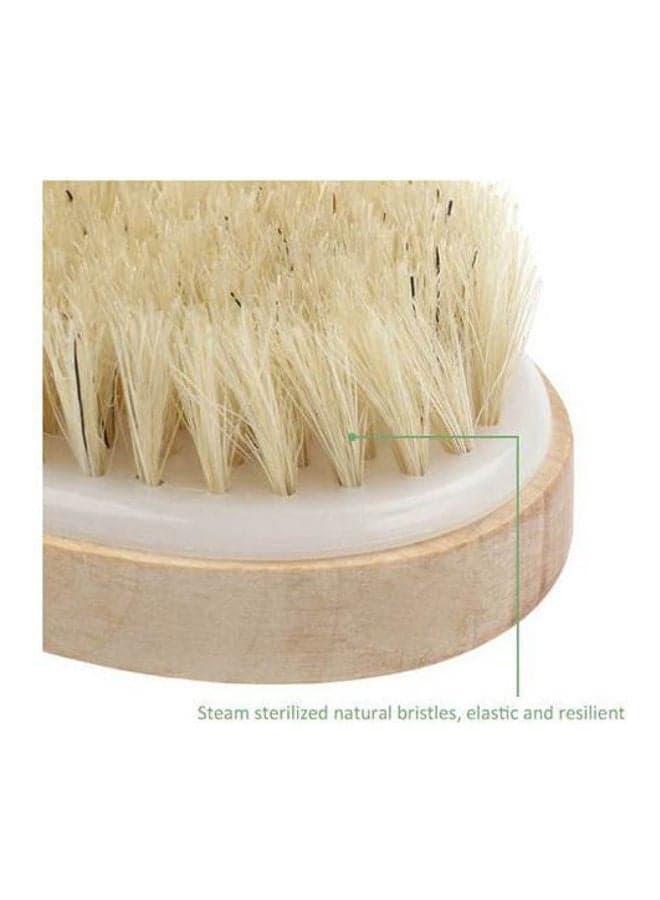 Dry Natural Bristle Wooden Bath Shower Body Brush Beige Bathing Accessories (٣)