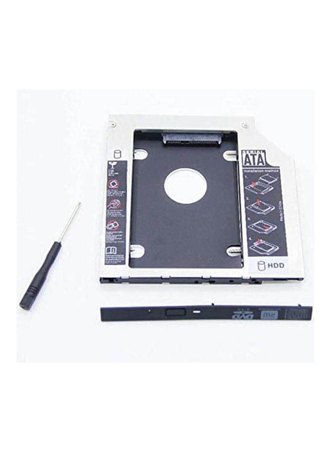 Universal Caddy Drive 9.5Mm Sata Aluminum 2Nd Hdd Caddy Ssd And Hdd Hard Disk Driver Case Cd Dvd-Rom Optical Bay For Notebook Laptop And Mac Silver External Hard Drives