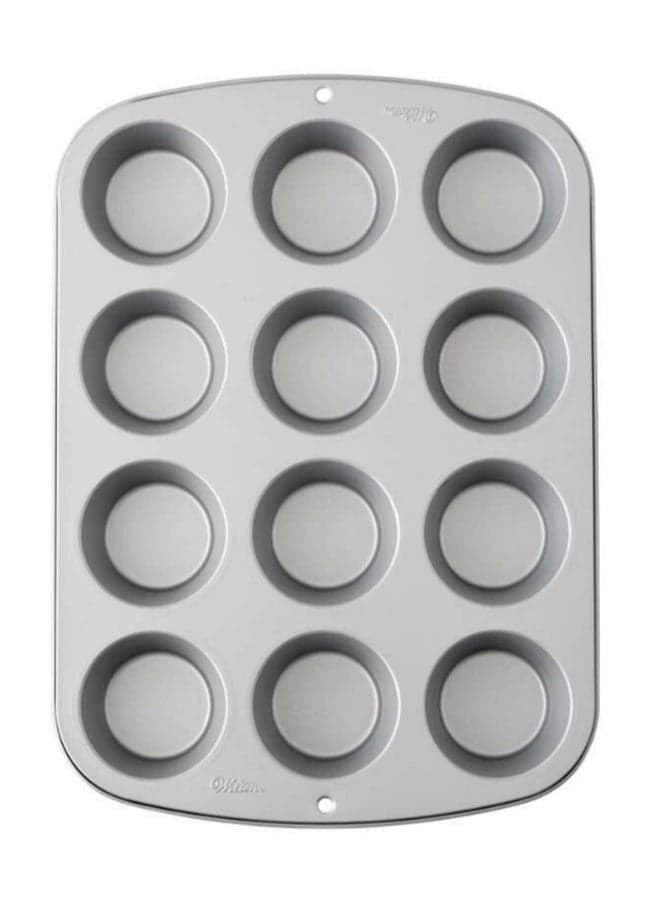 12-Cup Recipe Right Cup Muffin Pan Grey 14x10.25inch