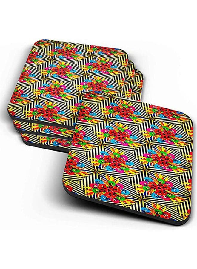 Wooden Coaster Multicolour 10X10cm
