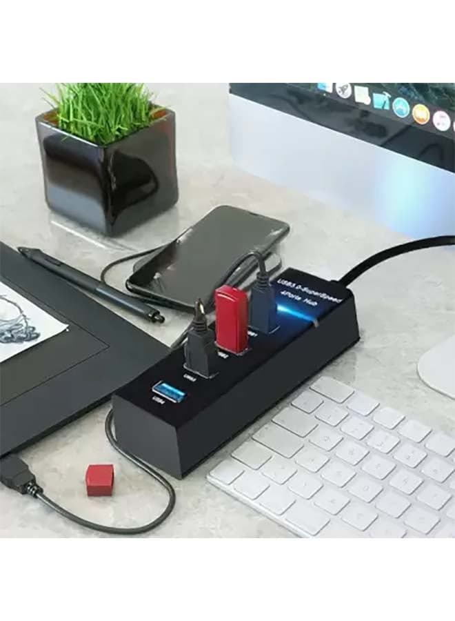 4-Port USB 3.0 Super Speed Hub Black Networking Hubs (7)