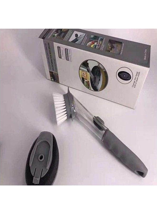 Cleaning Brush With Soap Tank Grey