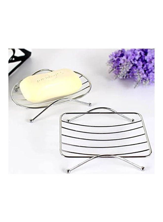 Rectangular Stainless Steel Soap Holder Bathroom Silver Soap Dishes