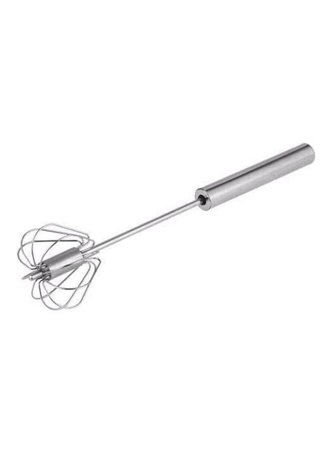 Egg Whisk Works By Pressing Metal Silver (٣)