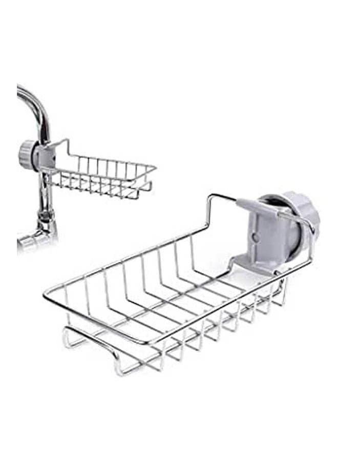 Kitchen Faucet Sponge Holder Vecu Stainless Steel Silver