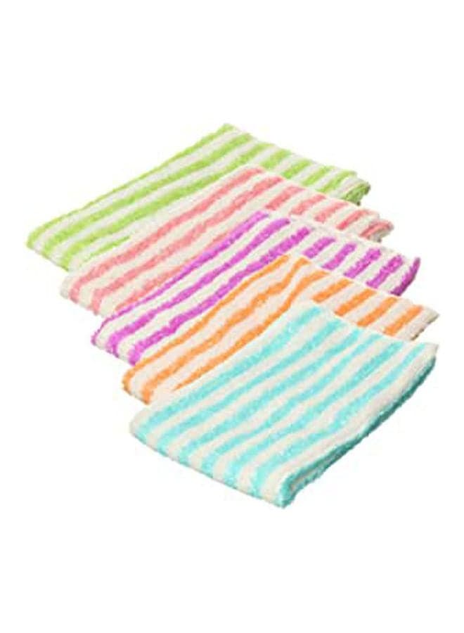 Kitchen Cotton Towel Set  5 Pieces Multicolour Dish Cloths & Dish Towels