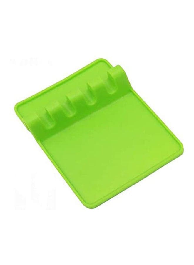 Heat Resistant Silicone Spoon Rest Ladle Utensil Holder Organizer Rack Storage Green