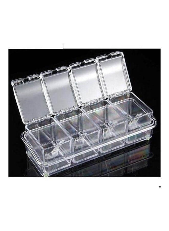 Spice Store Set With Acrylic Base_4 Pieces Clear Spice Jars