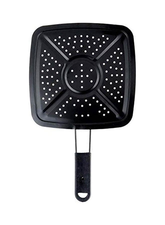 Square Burning Rice Preventer With Stainless Steel Handle Black Colanders & Food Strainers