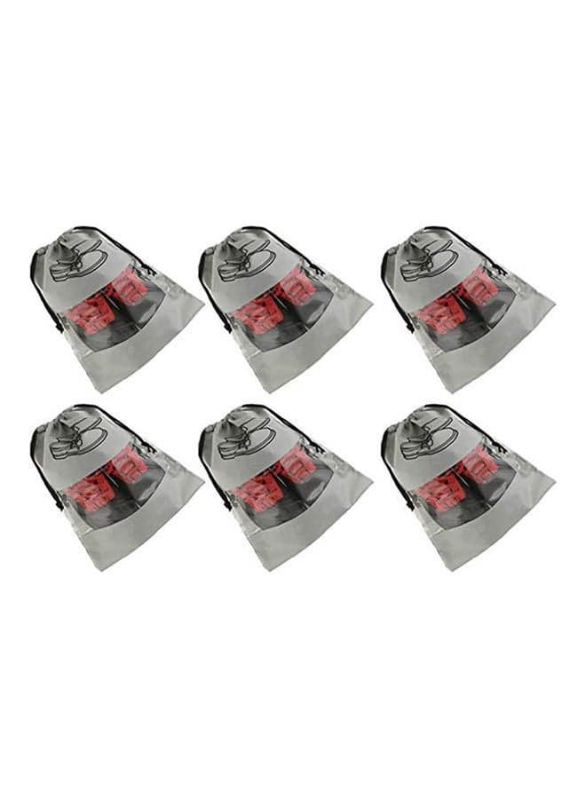 6 Piece Non Woven Travel Shoe Organizer Space Saving Fabric Storage Bags Multicolour Closet Systems
