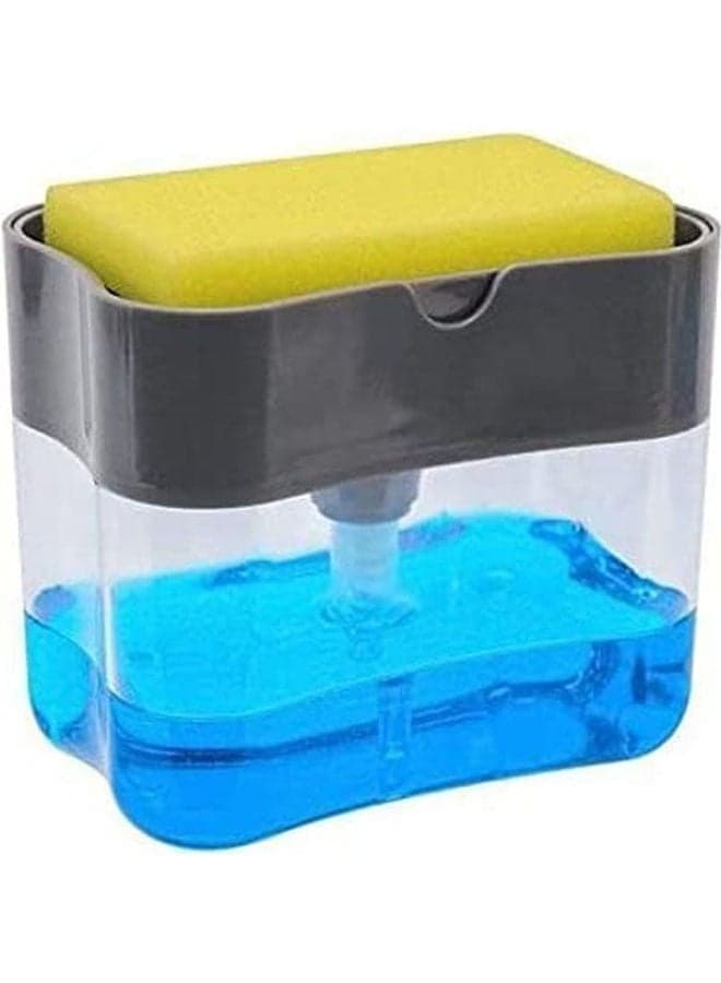 2 In 1 Sponge Rack Shelf Soap Detergent Dispenser Pump Multicolor Bathroom Dispensers