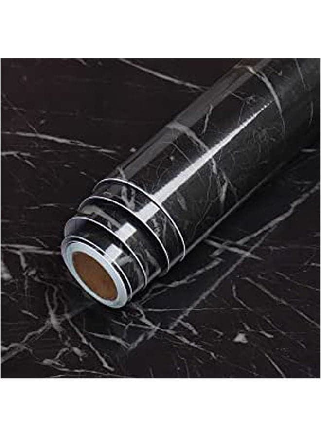 Lacheery Contact Paper Self Adhesive Wall Paper Marble Countertop Contact Paper Removable Wallpaper Peel And Stick Countertops For Kitchen Cabinets Backsplash Table Counter Top Covers Black
