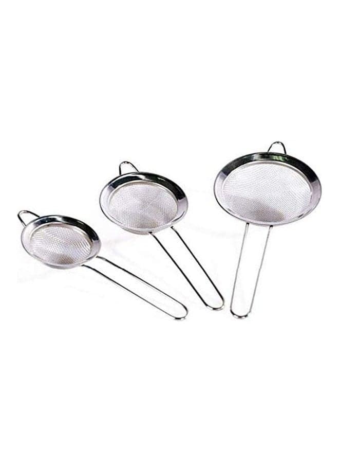 Stainless Steel Strainer Set 3Pcs (Big) Silver 100grams Colanders & Food Strainers
