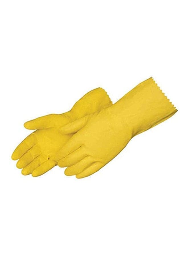Dishwashing Reusable Latex Gloves L Yellow Oven Mitts