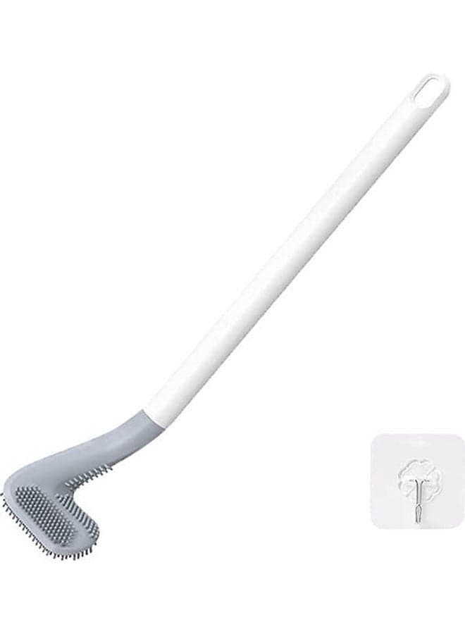 Golf Toilet Brush  Deep Cleaning Flexible Silicone Toilet Bowl Cleaning Brush With Non-Slip Long Handle  Wall-Mounted Quick Drying Toilet Cleaner Brush (Black) -- Black Grey