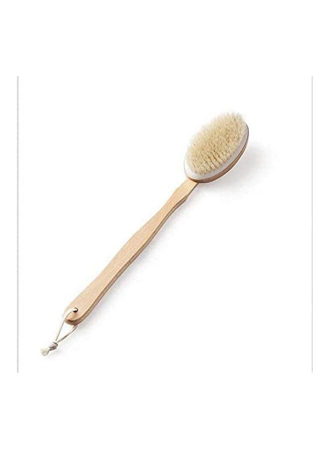 Body Dry Bath Exfoliating Brush Beige 41x8cm