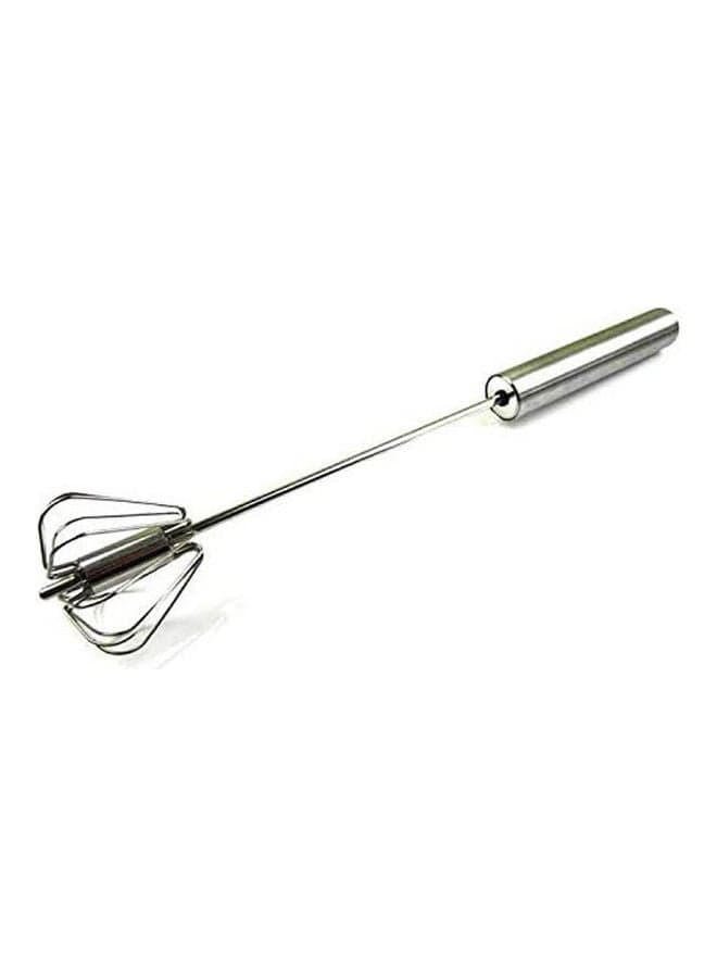 Egg Whisk  Press Hand Auto Rotating Stainless Steel Silver